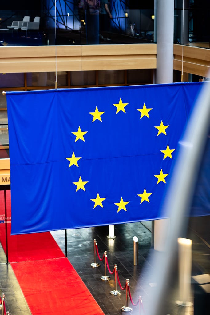European Parliament With Red Carpet